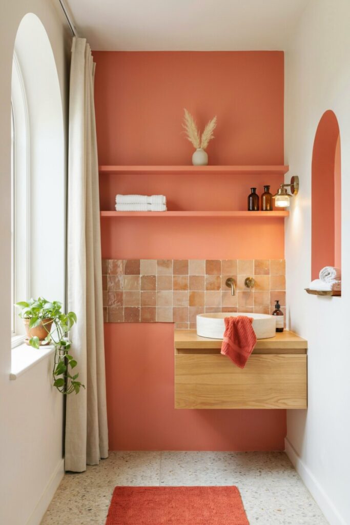 Coral Accent — Energetic Focal Point