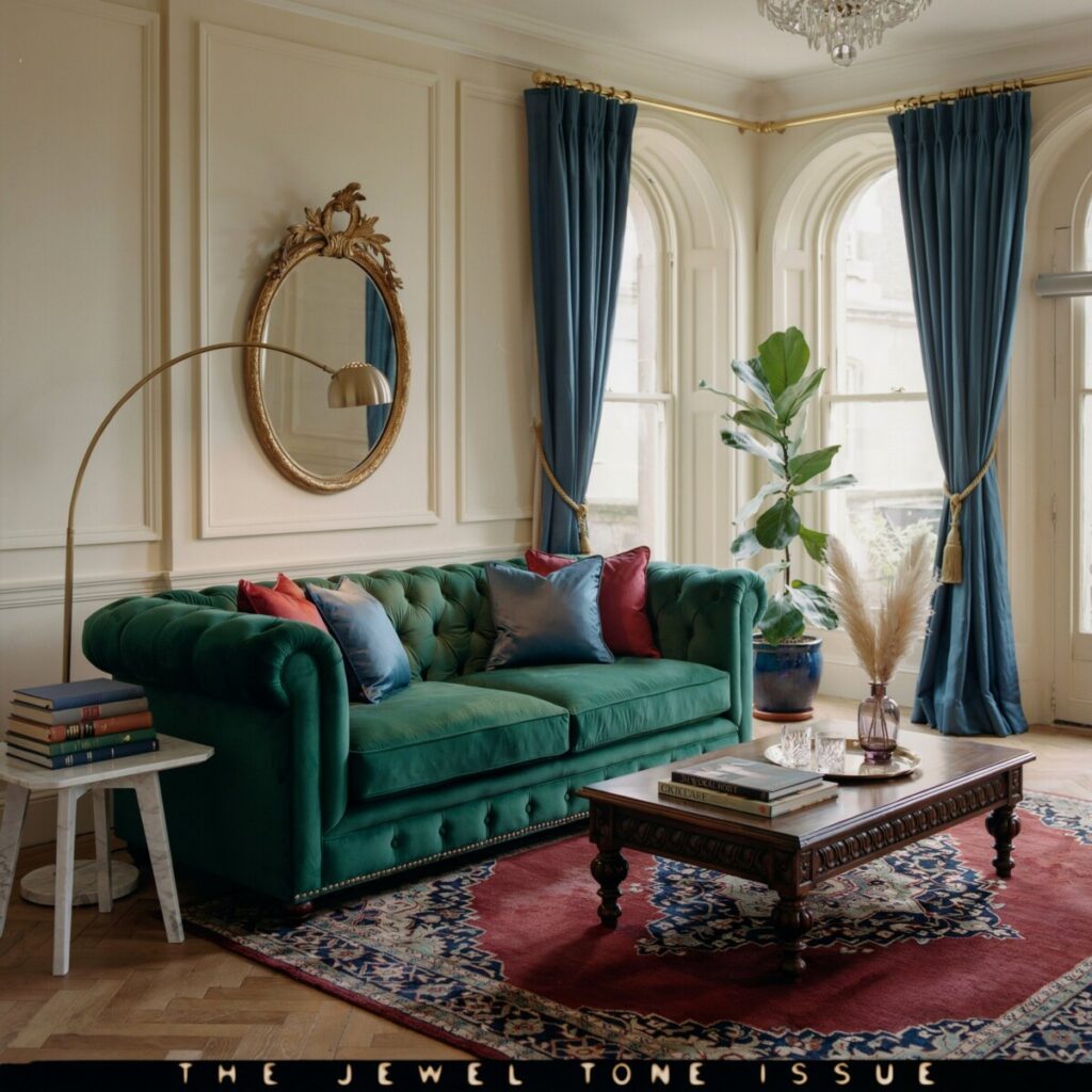 Jewel-Toned Living Rooms How to Style Rubies, Sapphires, and Emeralds