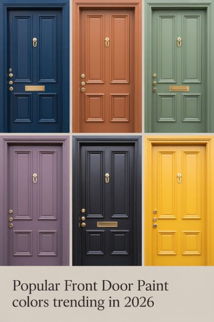 Popular front door paint colors trending in 2026