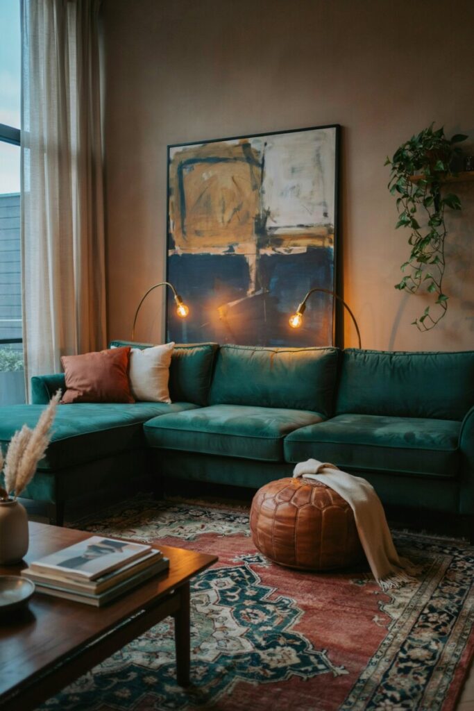 Styling an Emerald Living Room