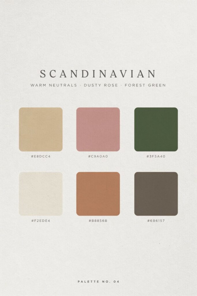 Muted color palette for Scandinavian interior design
