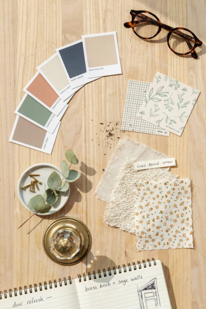 Mood board collage for budget whimsical home decor ideas
