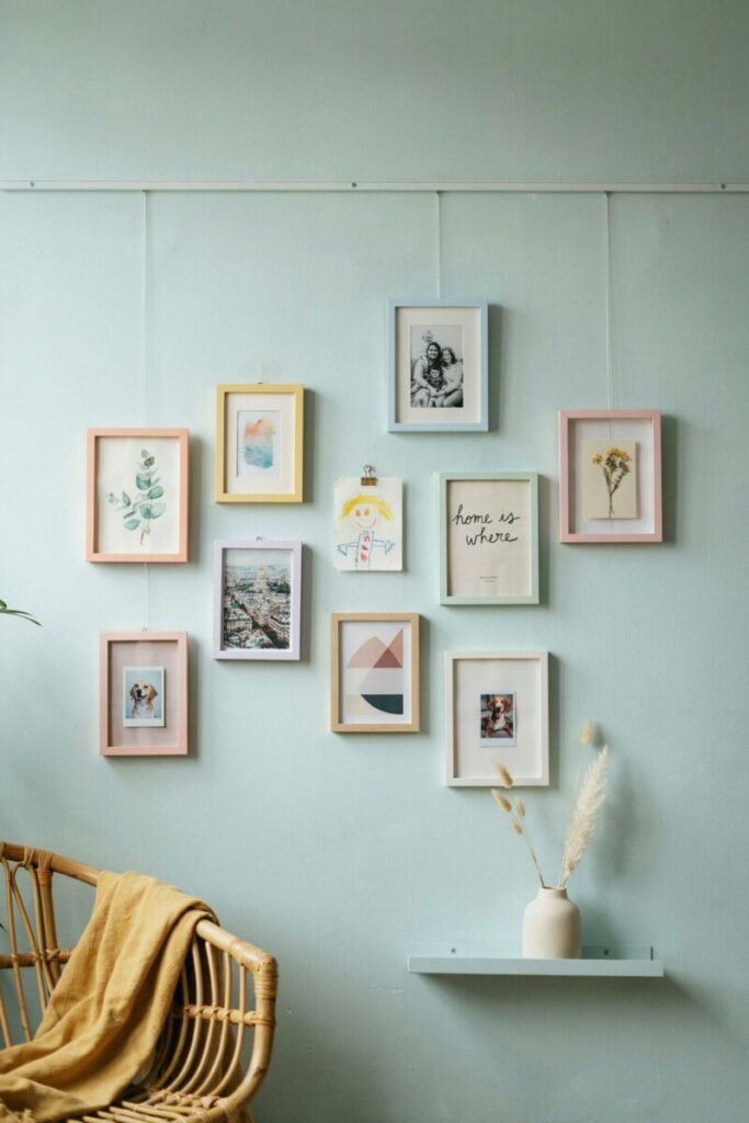 DIY Gallery Walls with Colorful Frames