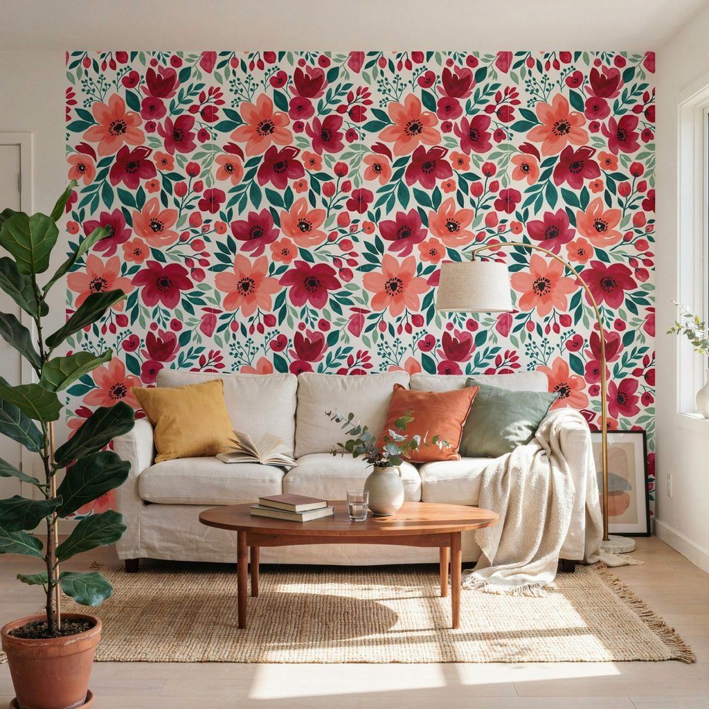 Peel-and-Stick Wallpaper for a Colorful Rental Makeover